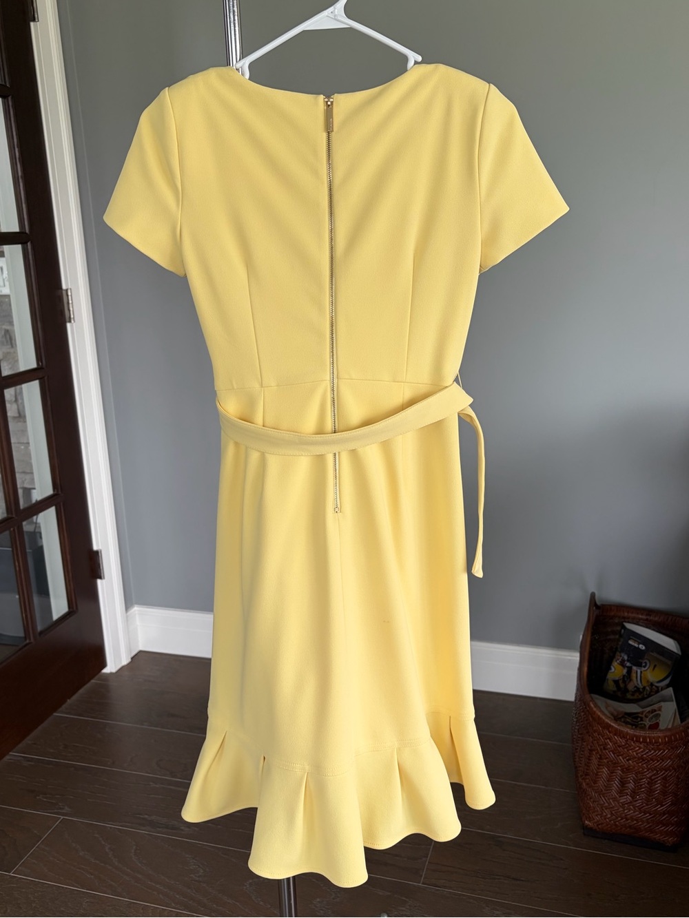 Calvin Klein Yellow Ruffle Wrap Dress - Picture 9 of 14